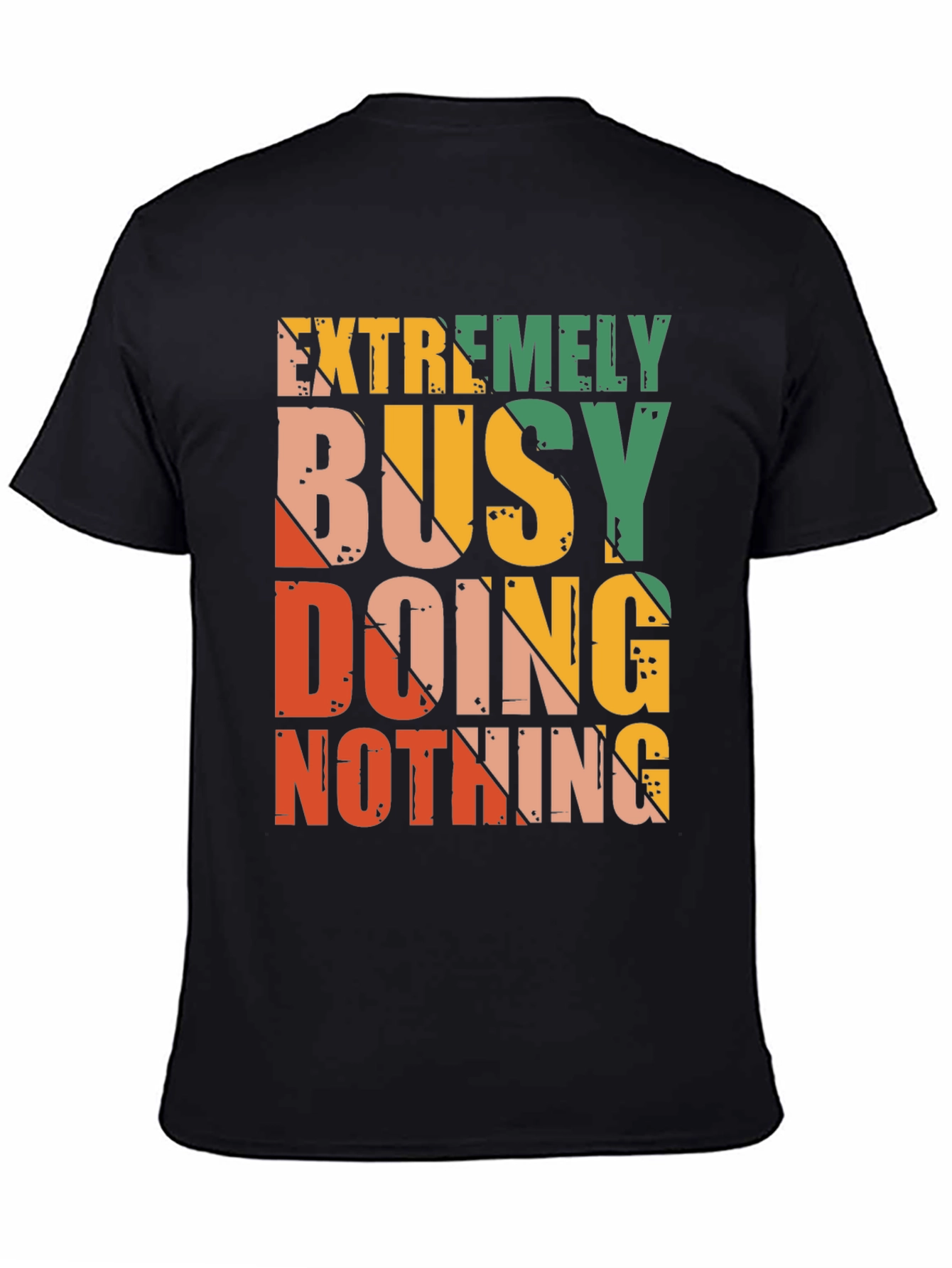 Black Extremely Busy Doing Nothing Graphic Tee view 4