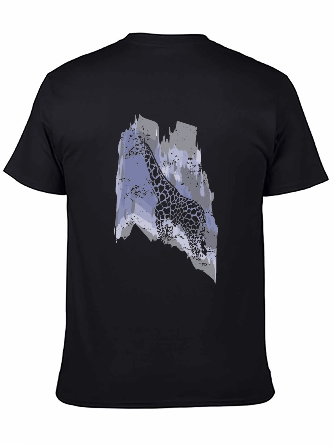 Black Giraffe Graphic Print Black T-Shirt view 4