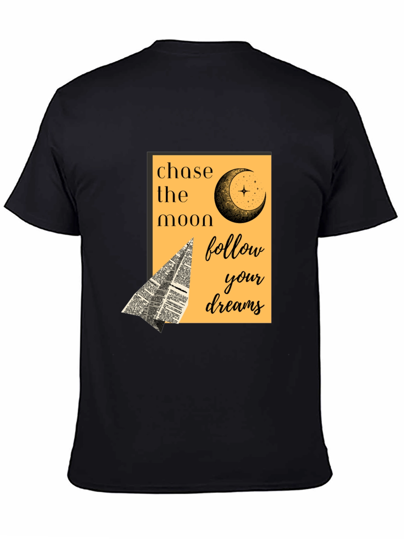 Black Chase the Moon Graphic Tee - Follow Your Dreams view 4