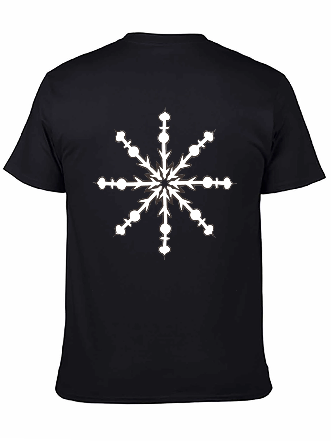 Black Snowflake Graphic Black T-Shirt view 4
