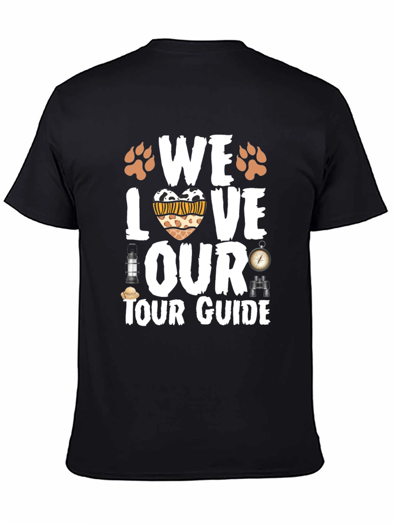 Black Safari Tour Guide Love Graphic Tee view 4