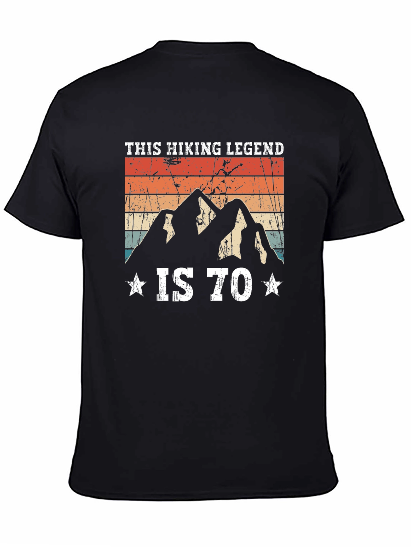 Black Hiking Legend 70th Birthday T-Shirt view 4