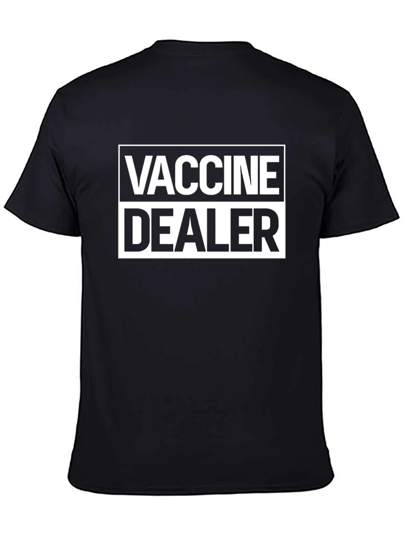 Black Vaccine Dealer Black Graphic T-Shirt view 4