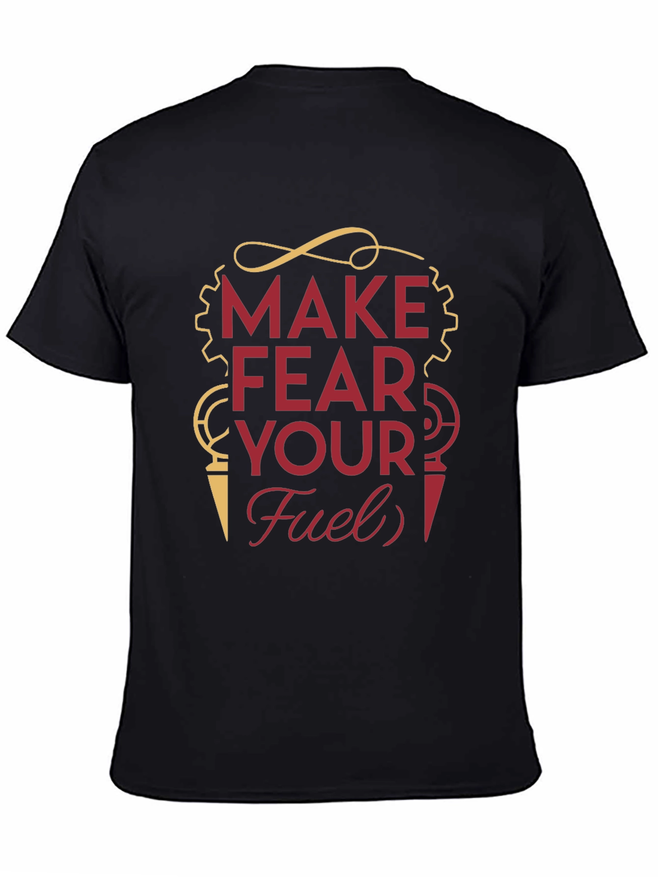 Black Make Fear Your Fuel T-Shirt - Motivational Graphic Tee view 4