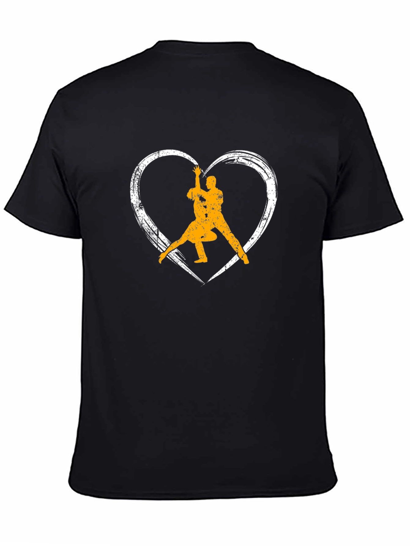 Black Dance Lover's Black T-Shirt - Heart Graphic view 4