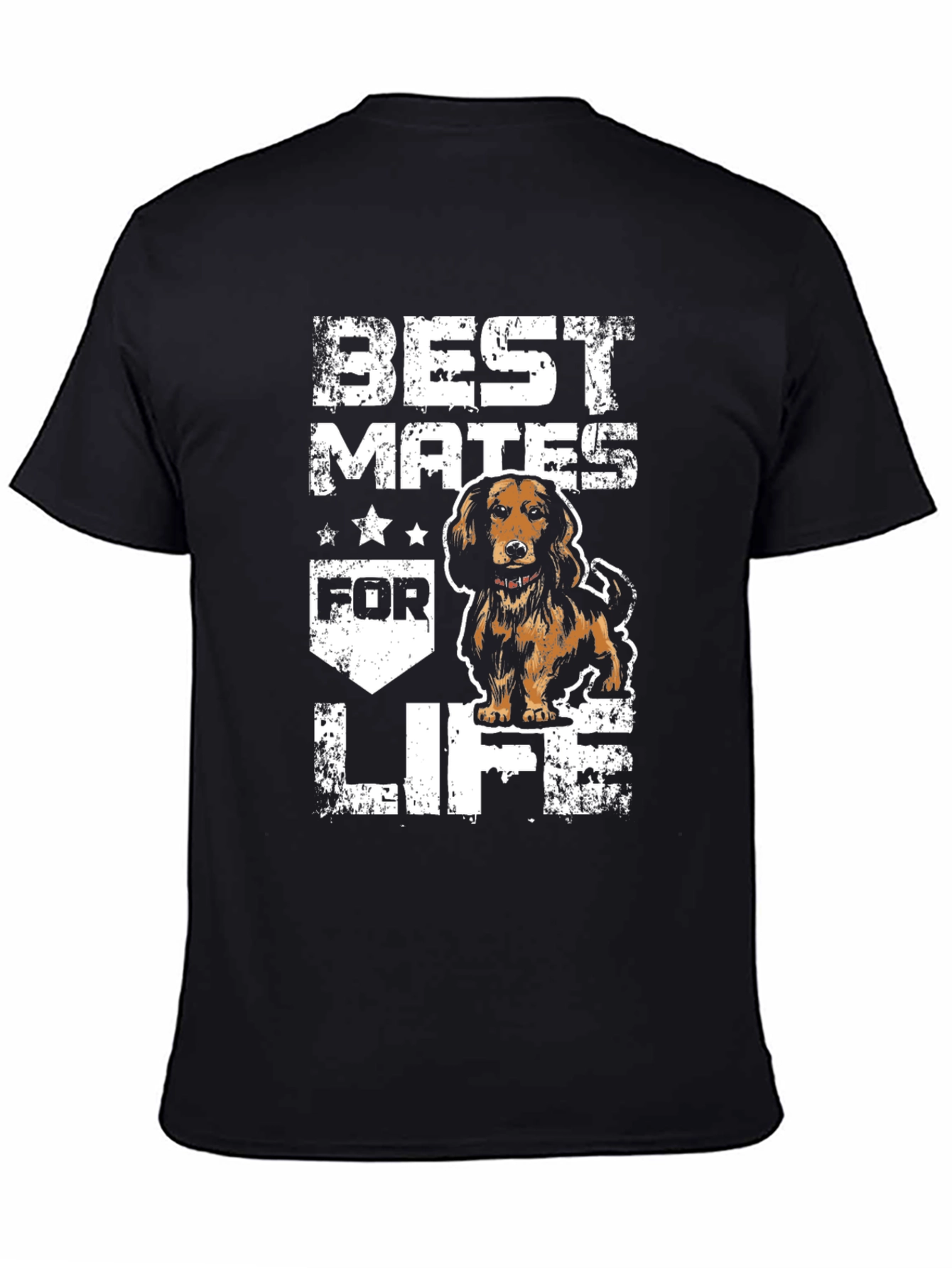 Black Best Mates For Life Dog T-Shirt view 4