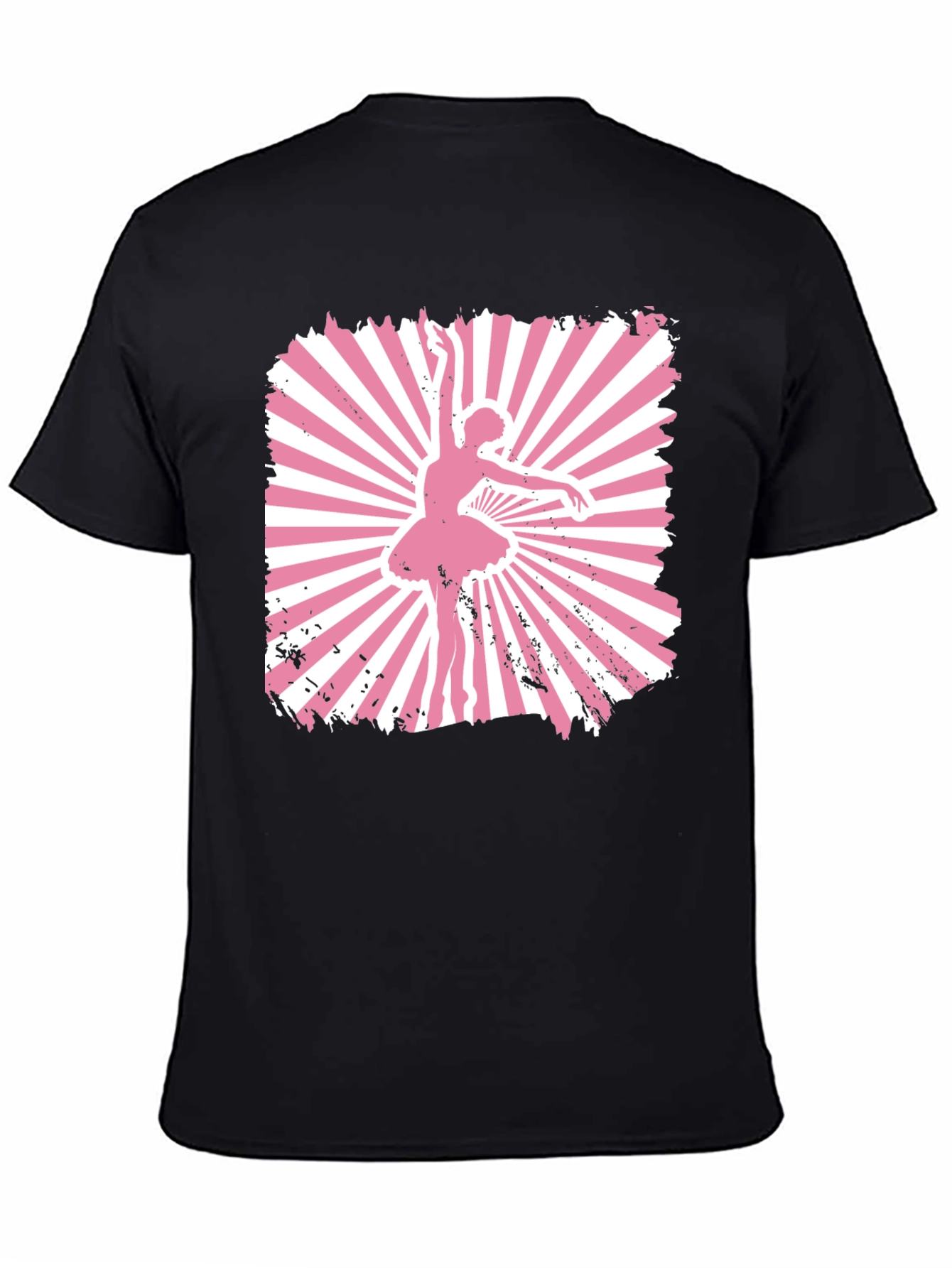 Black Ballerina Graphic T-Shirt - Pink Dancer Design view 4