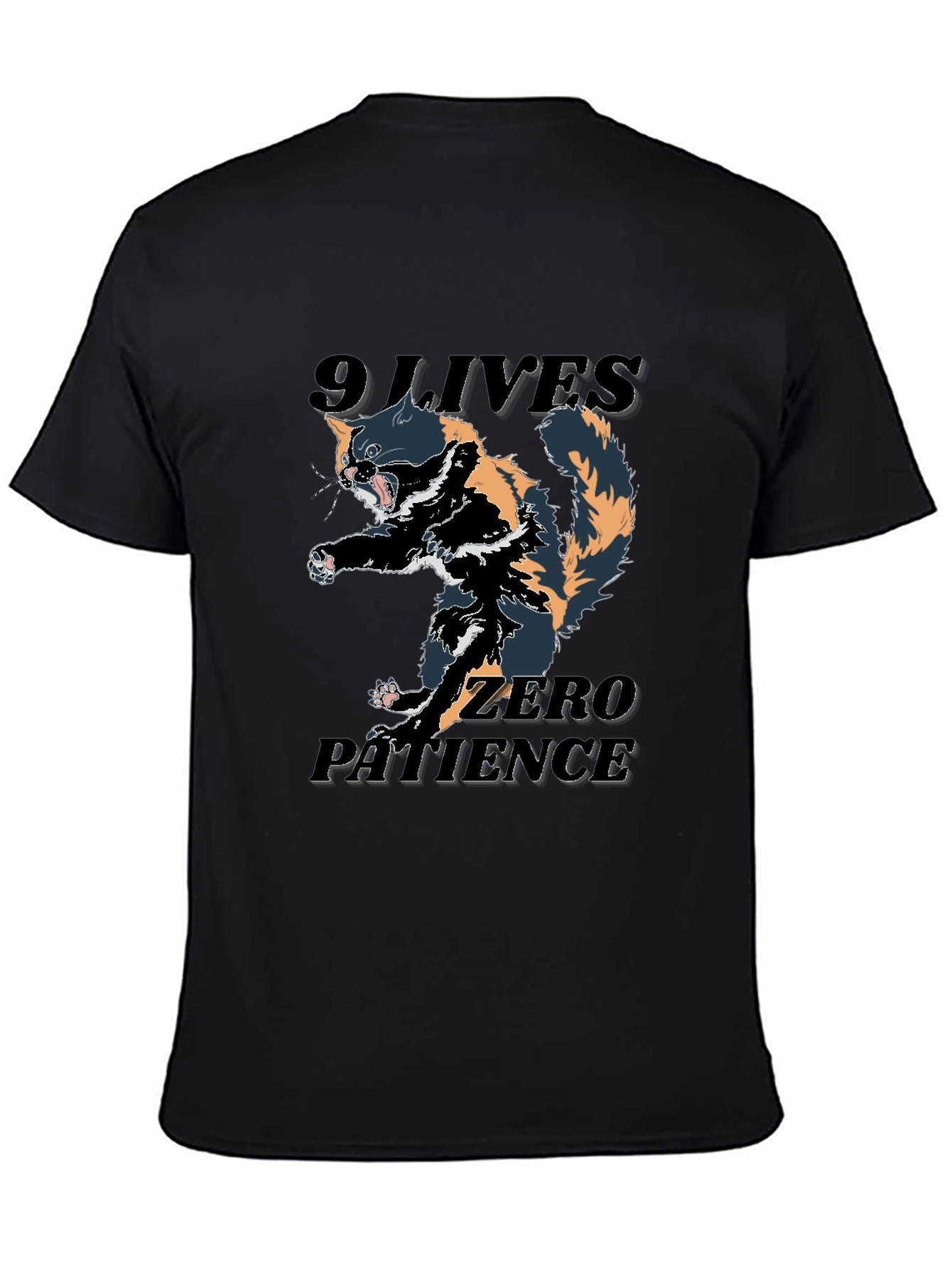 Black 9 Lives Zero Patience T-Shirt view 4