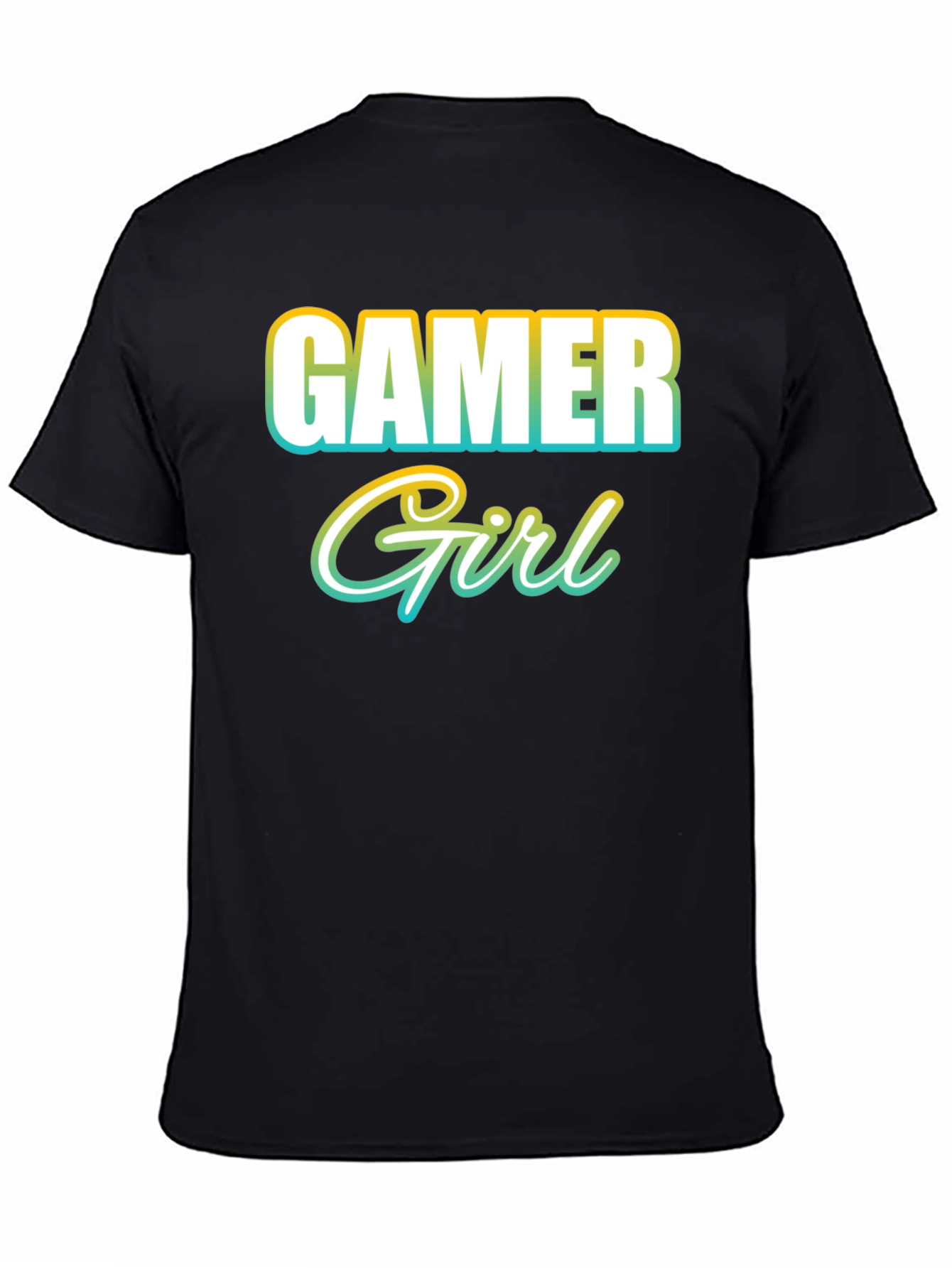 Black Gamer Girl T-Shirt - Black view 4