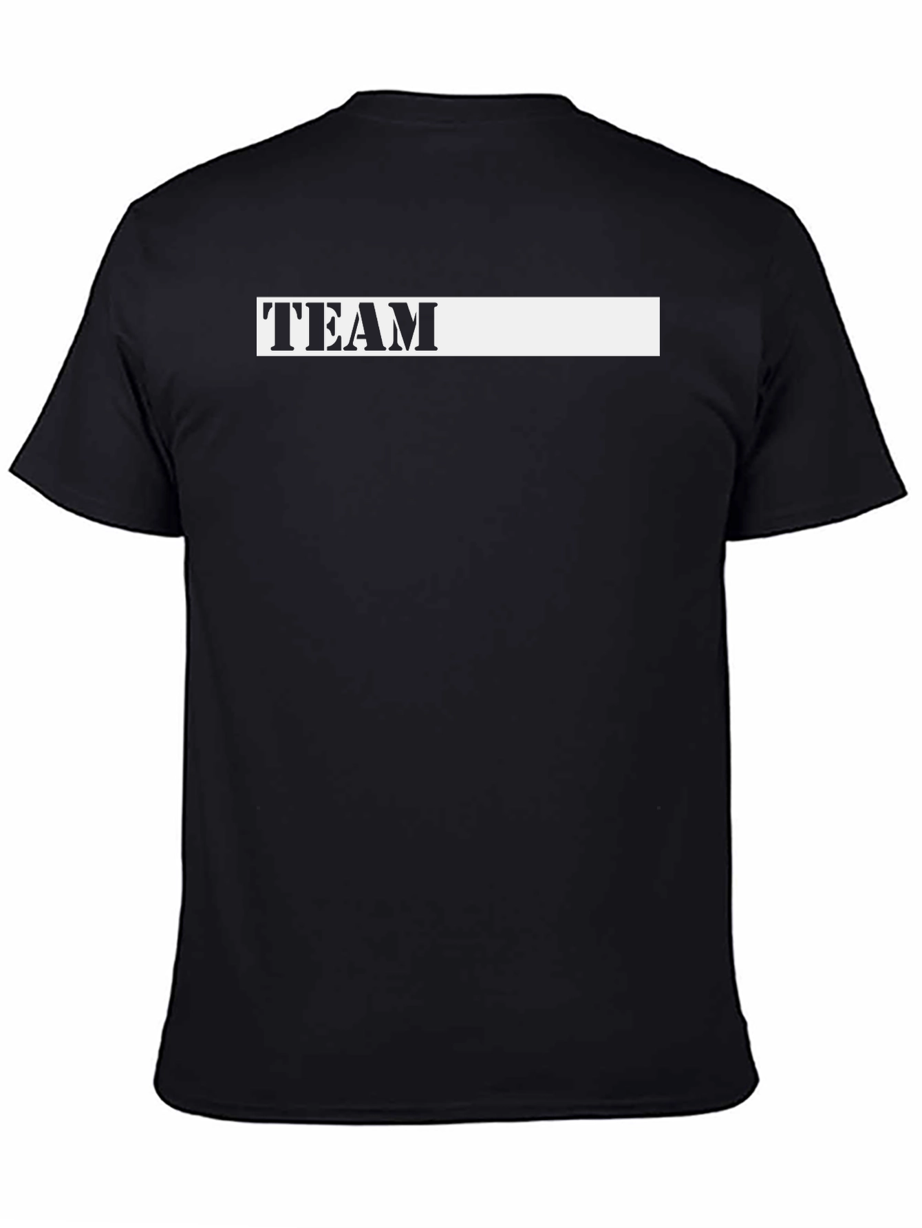 Black Team T-Shirt - Classic Black Cotton Tee view 4