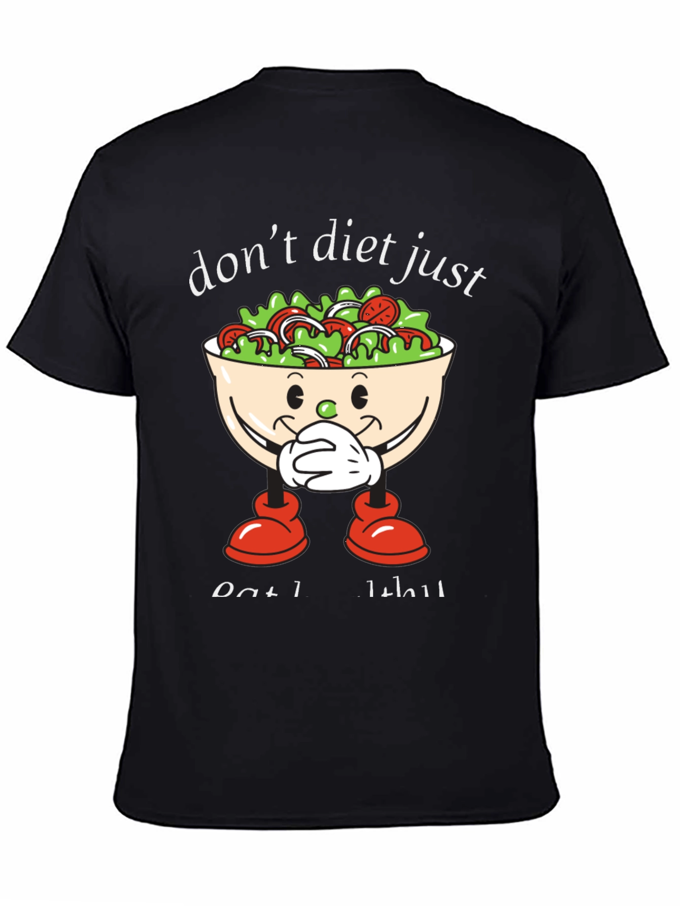 Black Don't Diet Just Eat Salad T-Shirt view 4