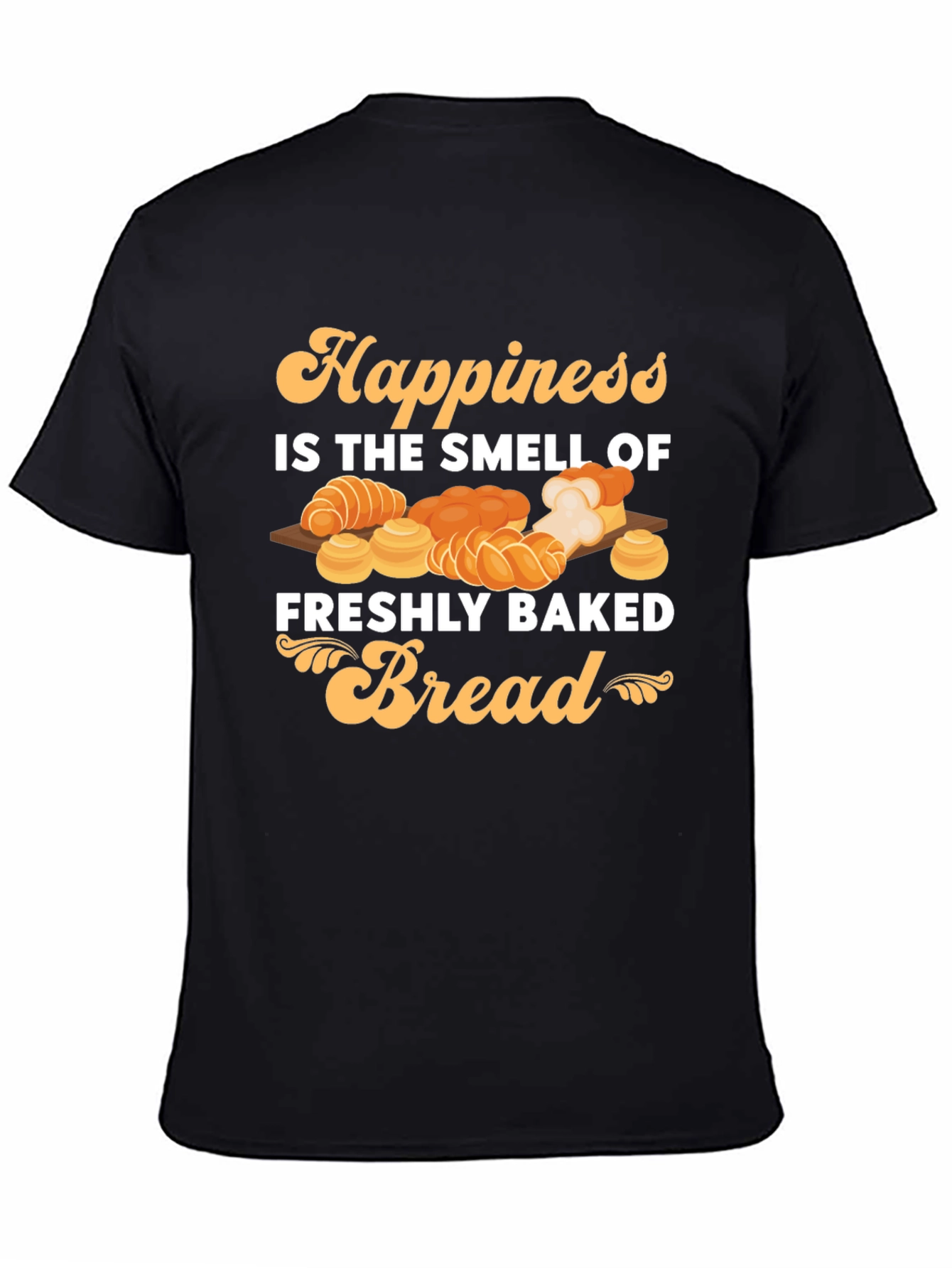 Black Happiness Freshly Baked Bread T-Shirt view 4