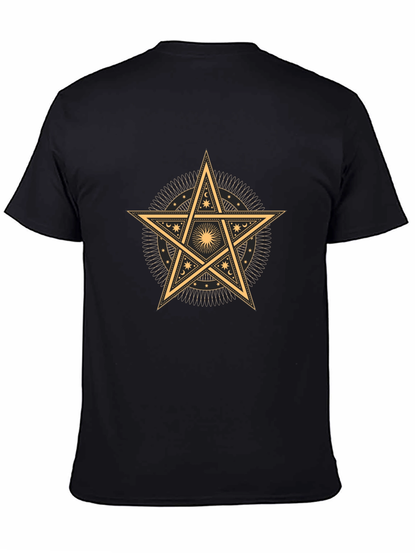 Black Occult Star Graphic Tee - Black Cotton Blend view 4