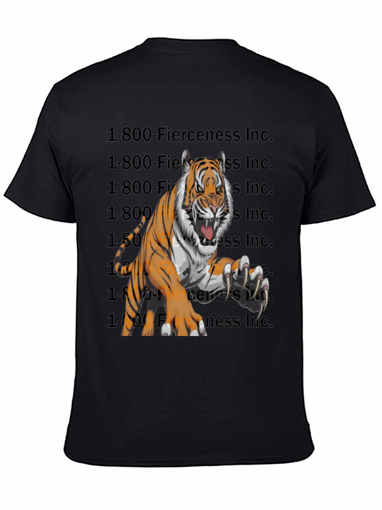 Black Fierce Tiger Graphic T-Shirt view 4