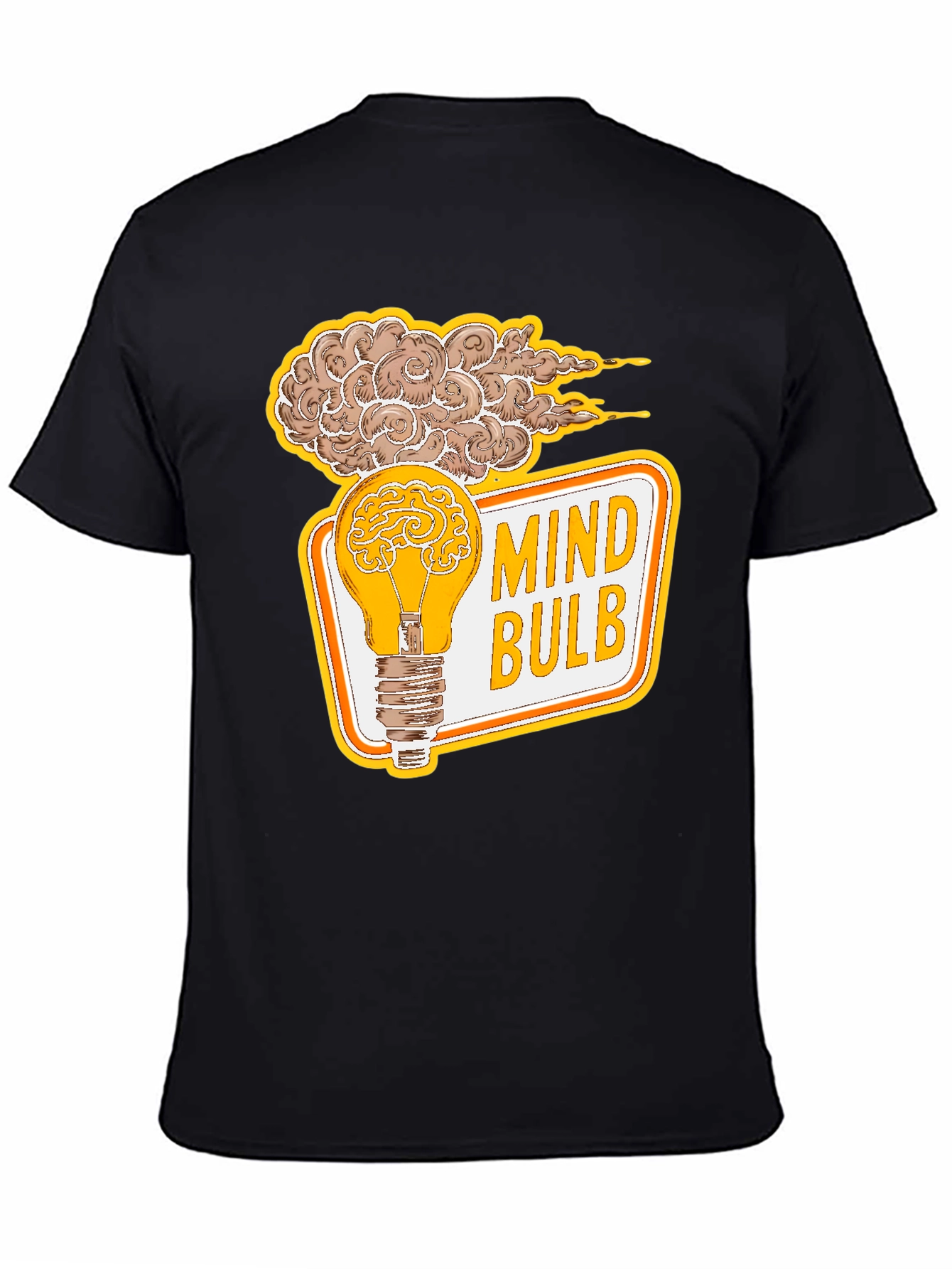 Black Mind Bulb Graphic T-Shirt - Brain Power Tee view 4