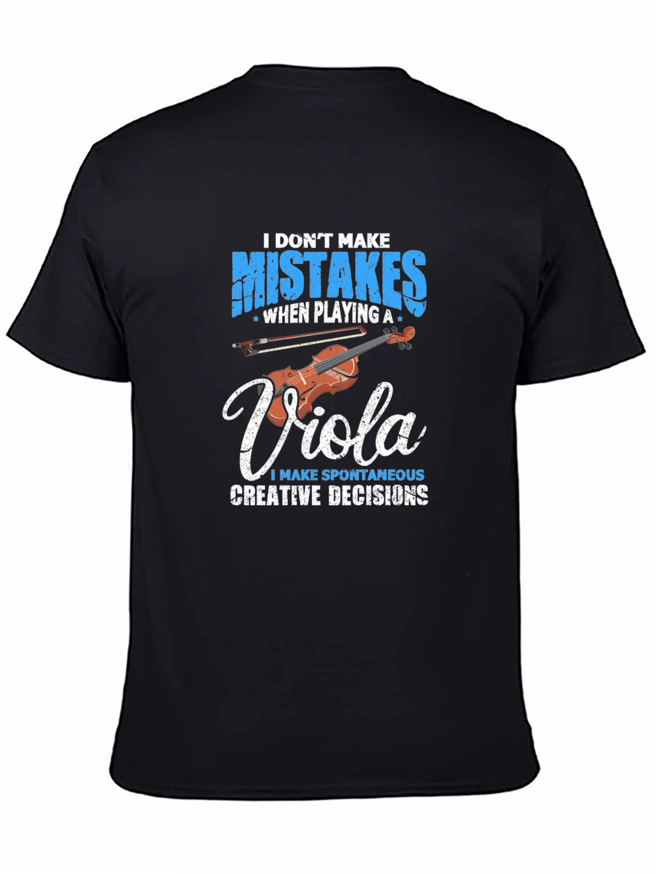 Black Viola Player Graphic T-Shirt - Creative Musician Tee view 4