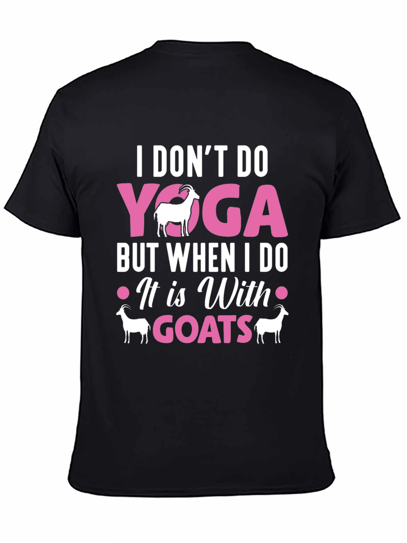 Black Yoga With Goats Graphic Tee view 4