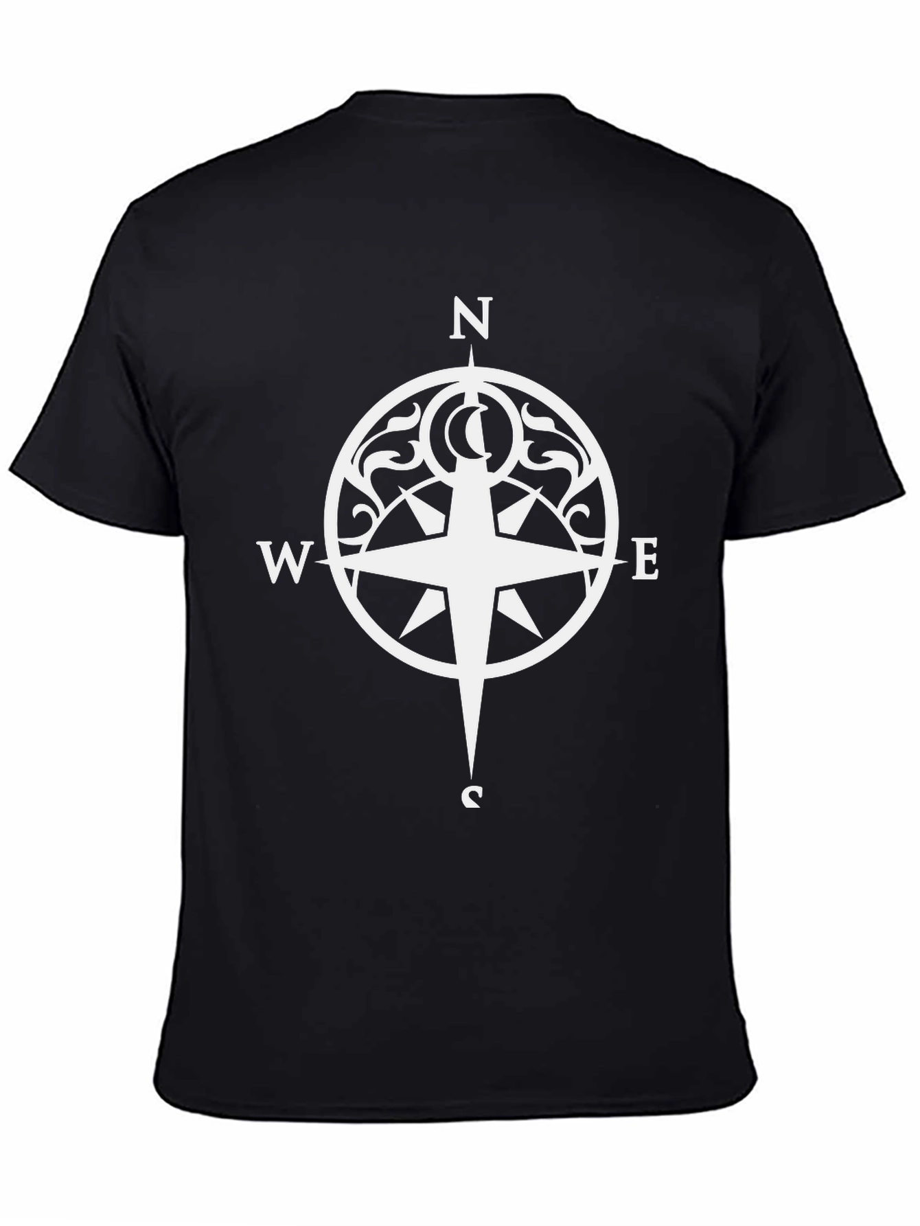 Black Compass Graphic Tee - Stylish Black T-Shirt view 4