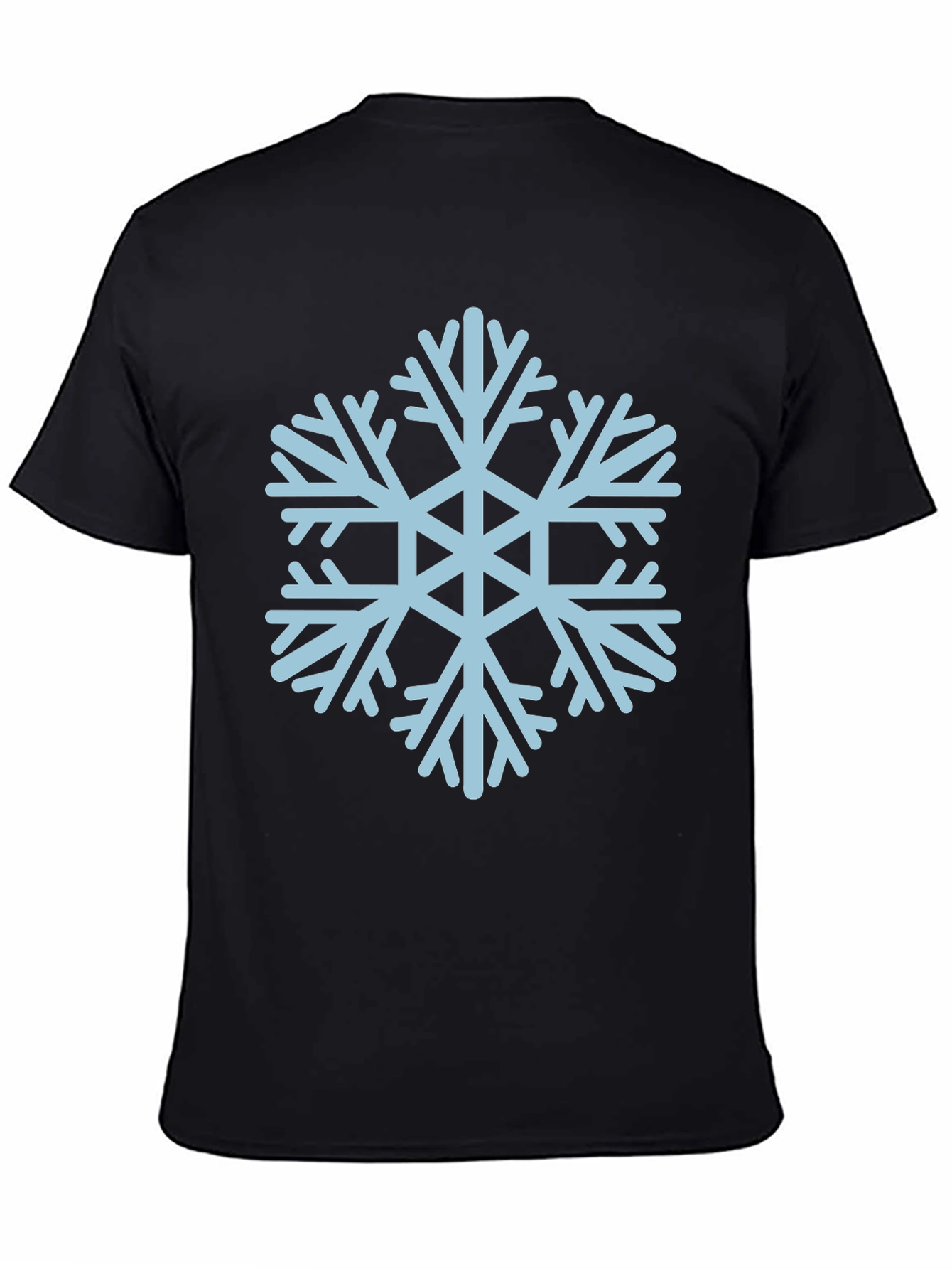 Black Snowflake Graphic Tee - Black Casual T-Shirt view 4