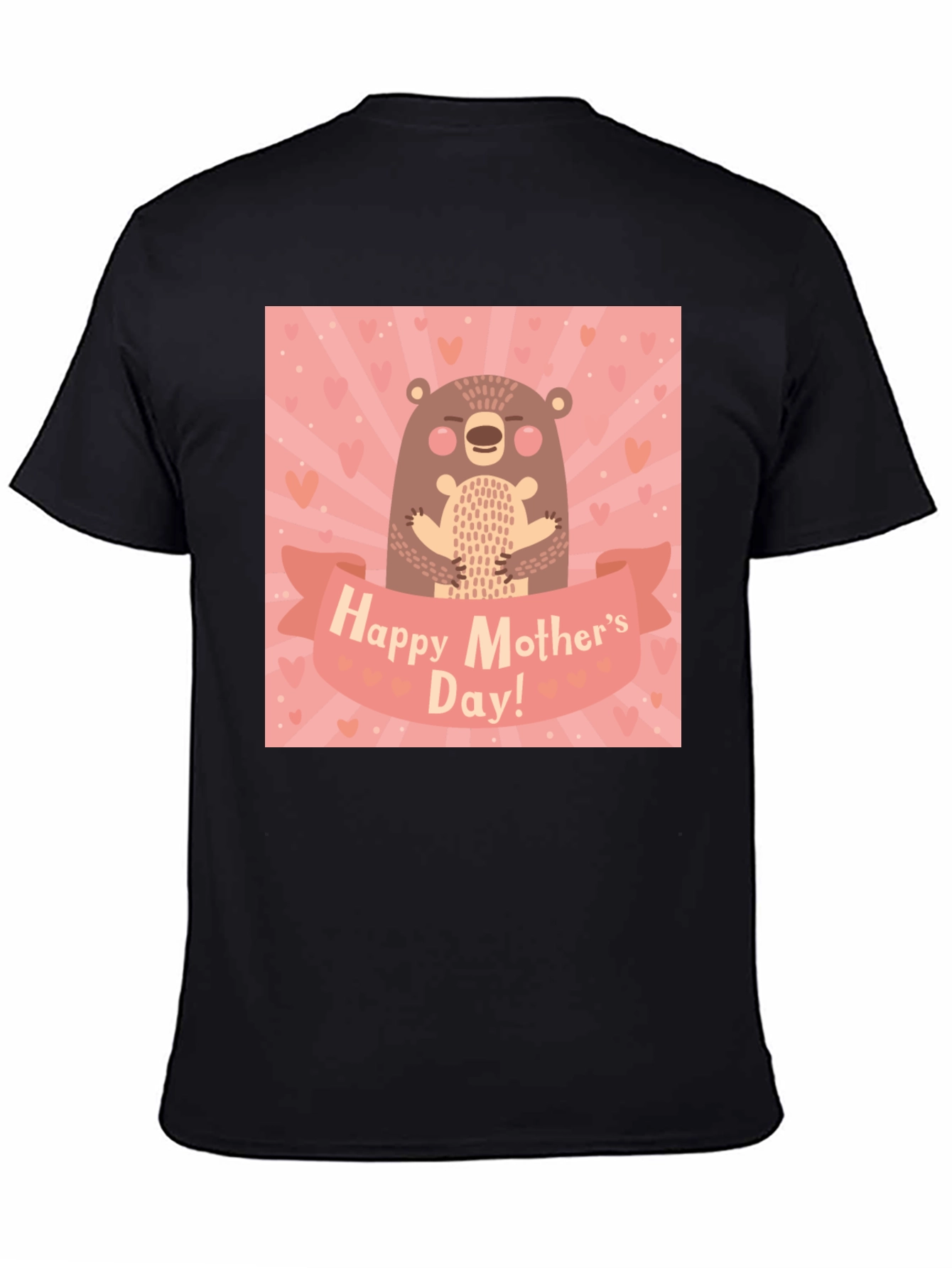Black Happy Mother's Day Bear Graphic Tee view 4