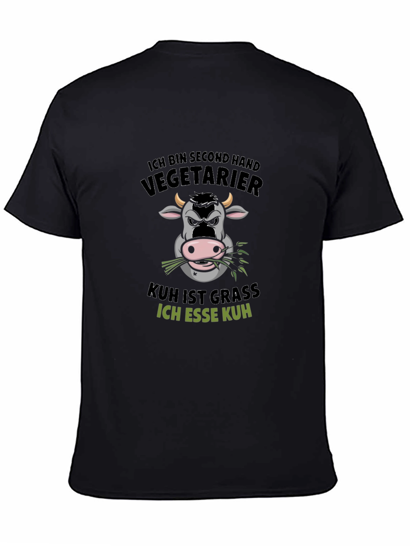 Black Second Hand Vegetarian T-Shirt view 4