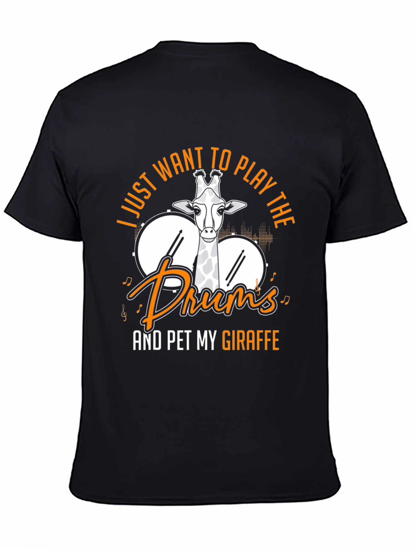 Black Giraffe Drummer Graphic Tee - Play the Drums view 4