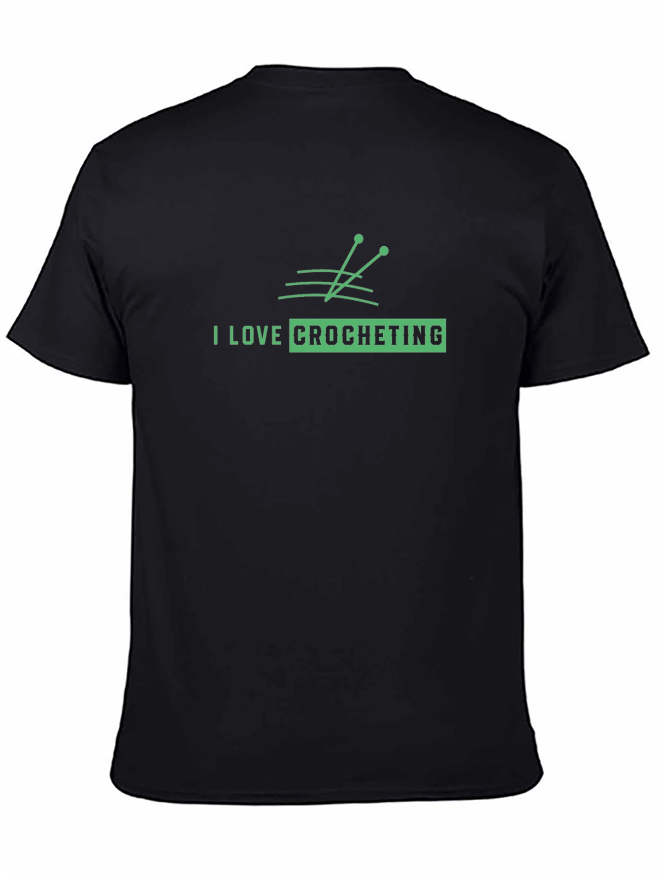 Black I Love Crocheting Graphic T-Shirt - Black view 4