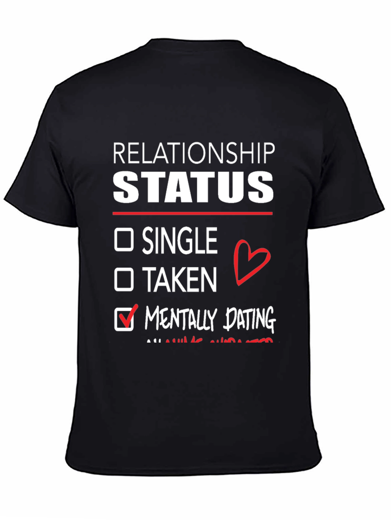 Black Relationship Status Mentally Dating T-Shirt view 4