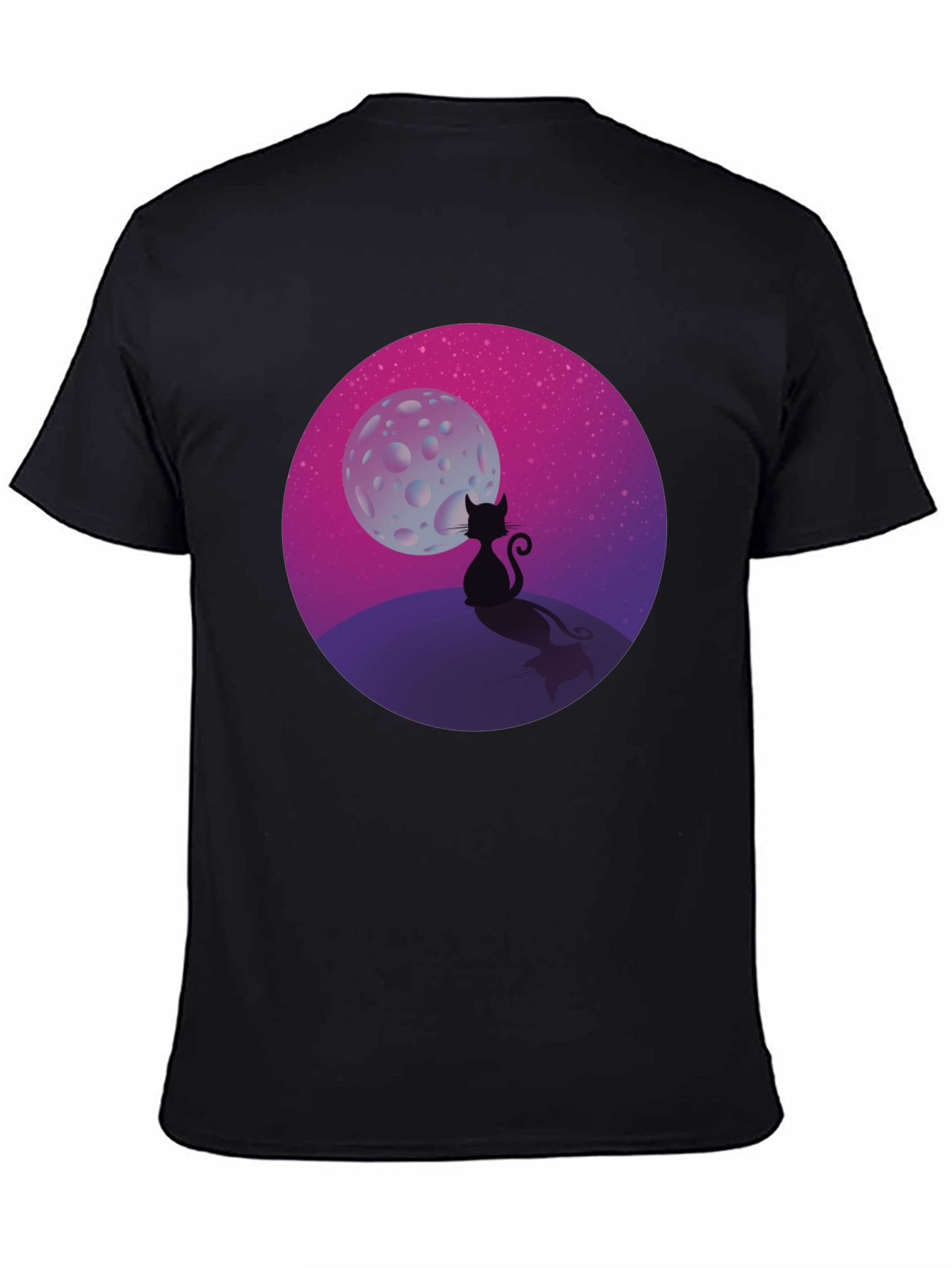 Black Black Cat Moon T-Shirt view 4