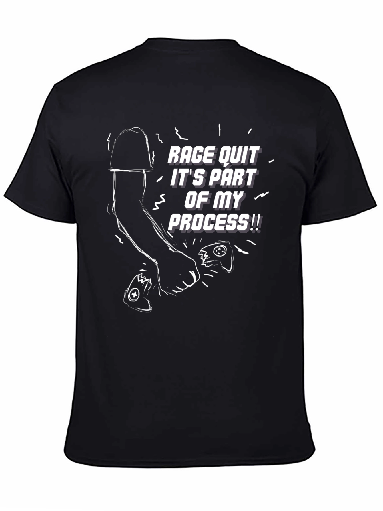 Black Rage Quit T-Shirt - Gamer Humor Tee view 4