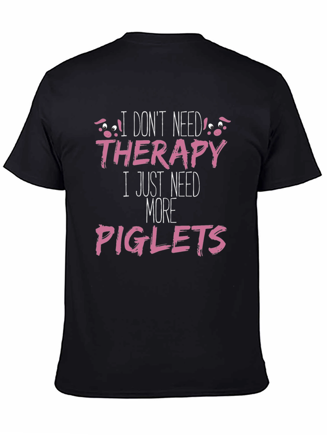 Black Funny Piglets T-Shirt - Therapy Alternative view 4