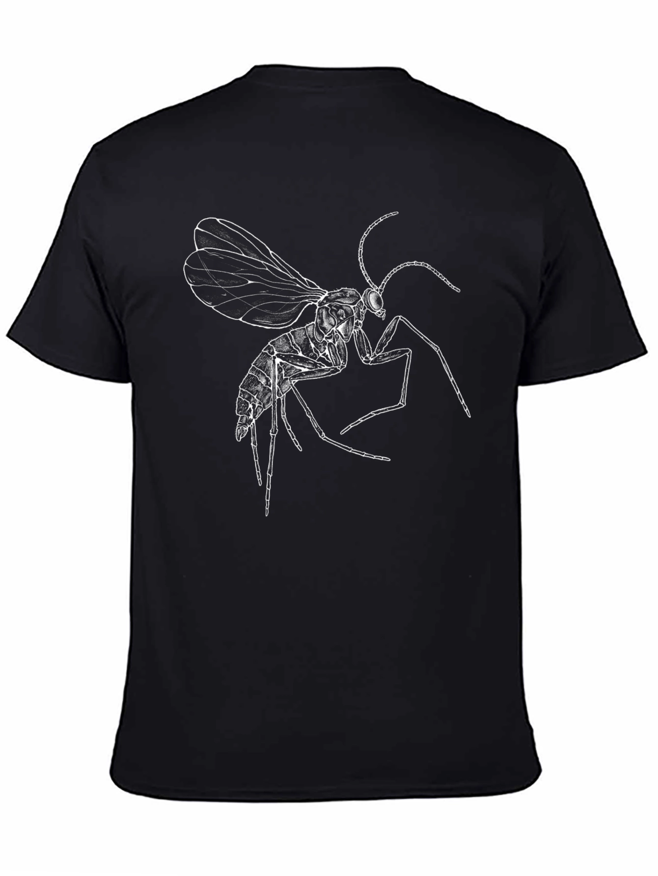 Black Insect Graphic Tee - Black Cotton T-Shirt view 4