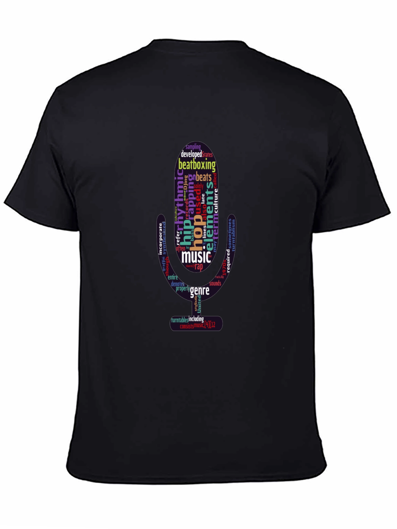 Black Hip Hop Music Word Art T-Shirt view 4