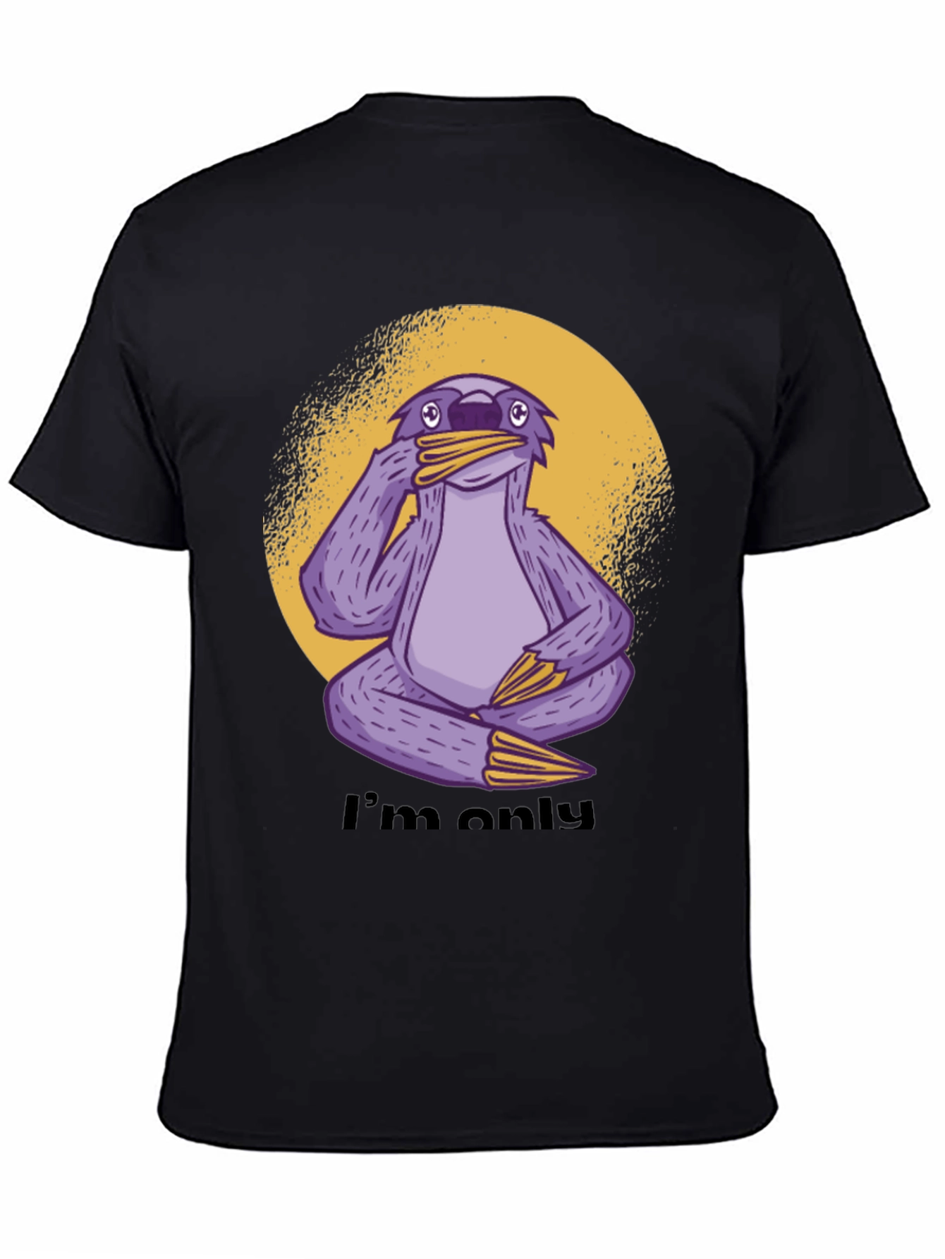 Black Funny Sloth Graphic T-Shirt - I'm Only... view 4