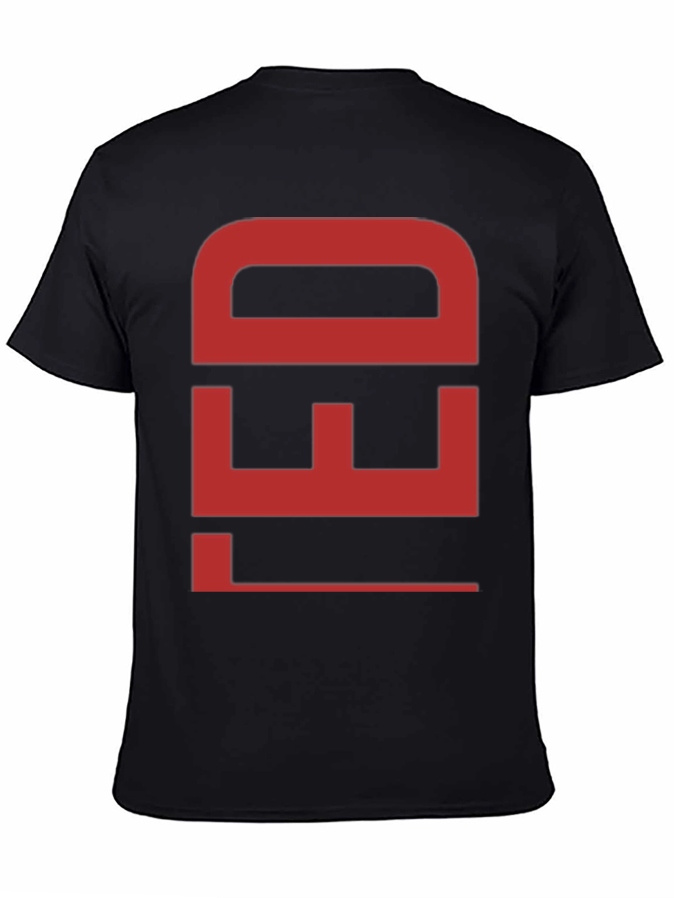 Black Bold Red Graphic Print Black Cotton T-Shirt view 4