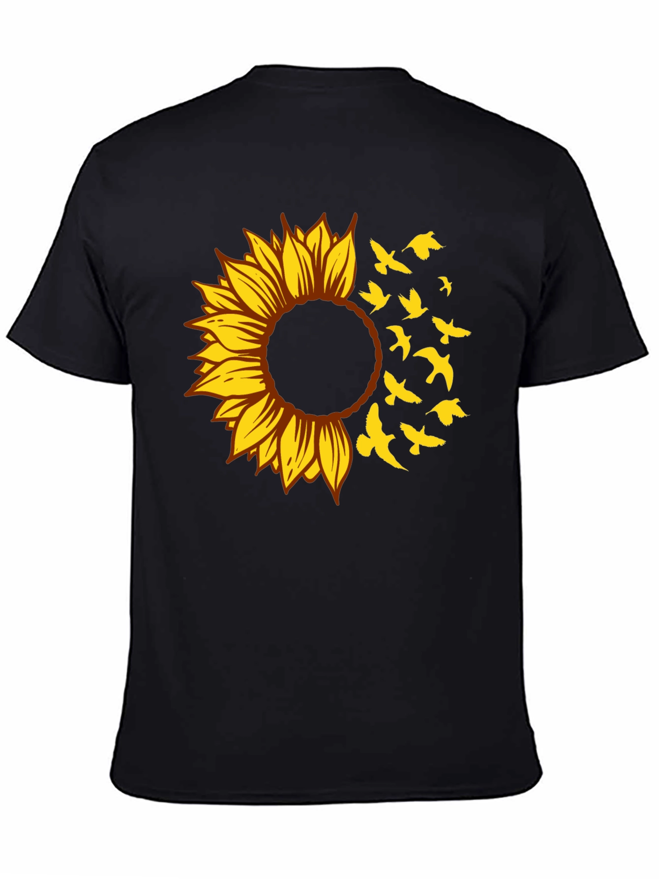 Black Sunflower Bird T-Shirt - Stylish Graphic Tee view 4