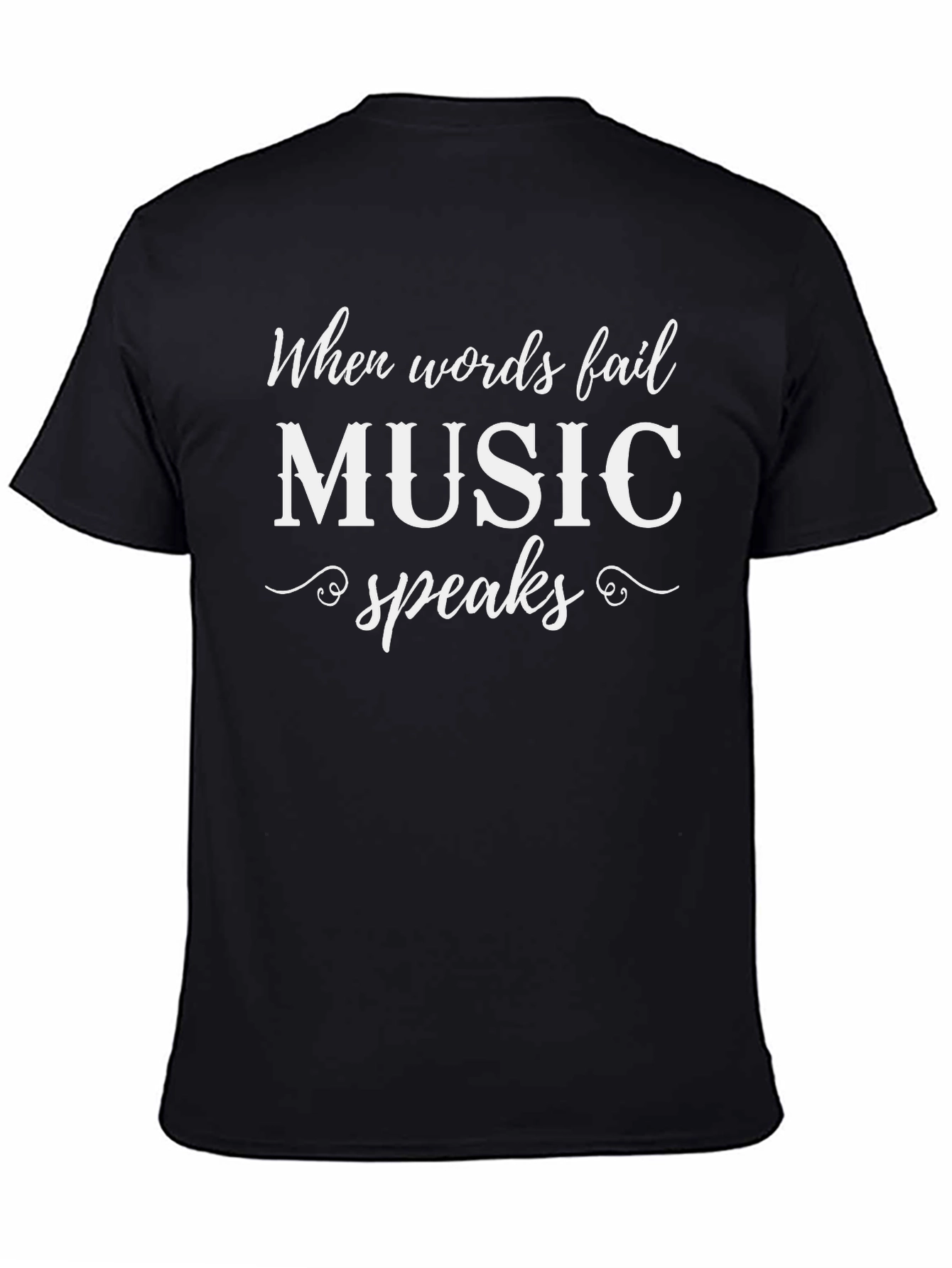 Black Music Speaks Graphic Tee - Soft Cotton Blend T-Shirt view 4