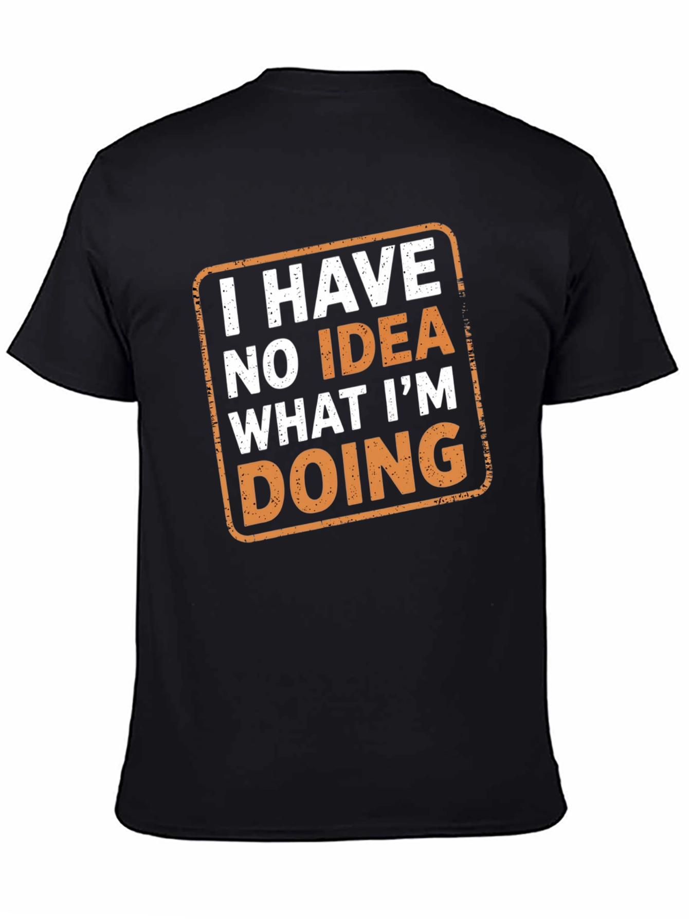 Black Funny "No Idea" Graphic T-Shirt view 4