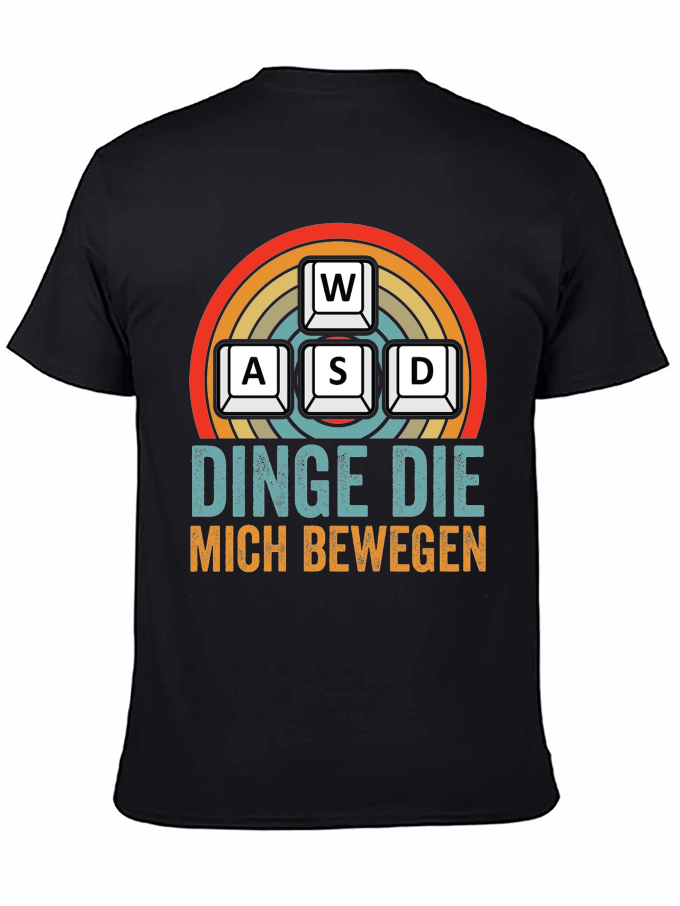 Black Gamer T-Shirt - WASD Keys - Dinge Die Mich Bewegen view 4