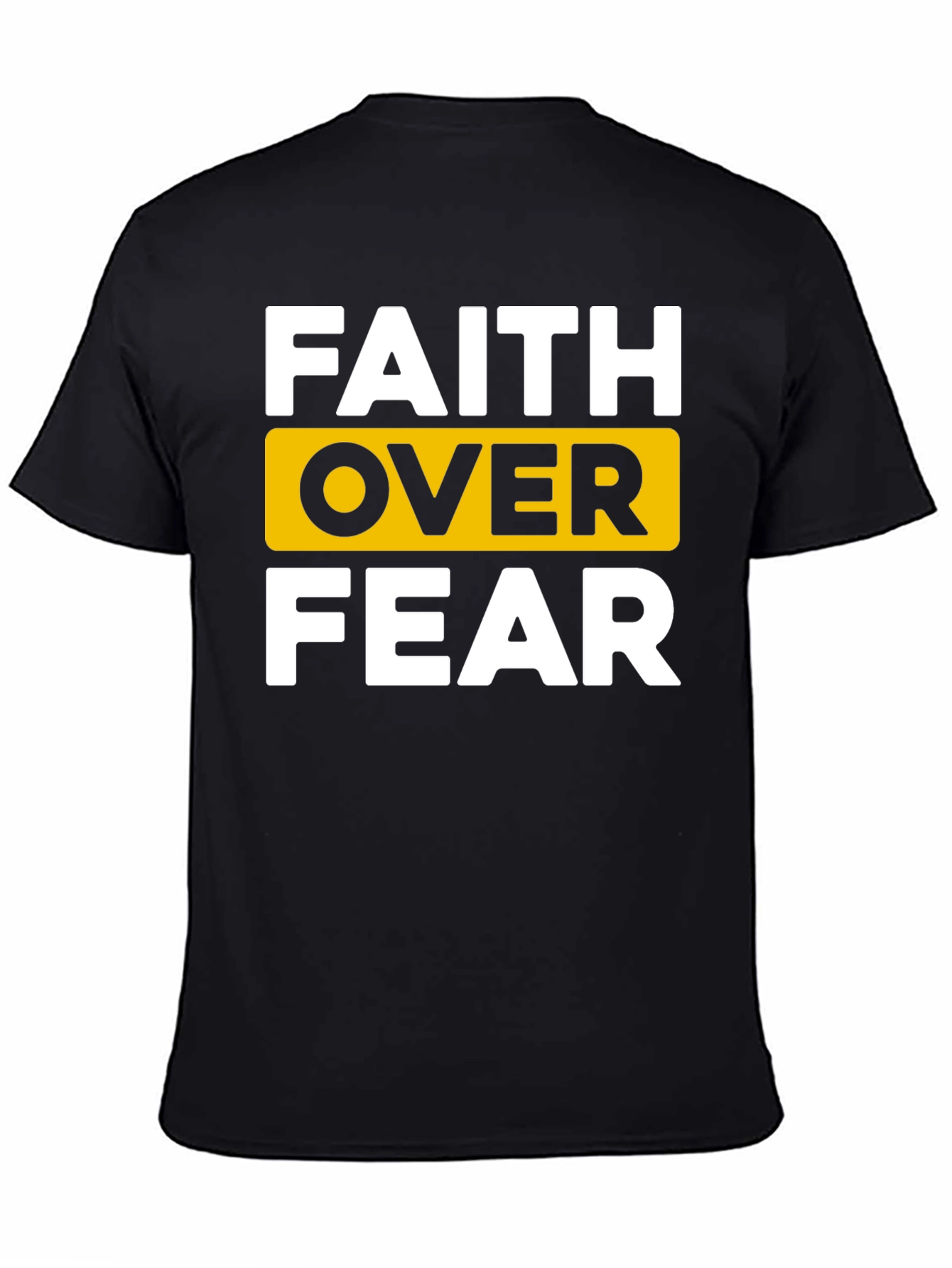 Black Faith Over Fear Graphic Tee - Black Cotton T-Shirt view 4