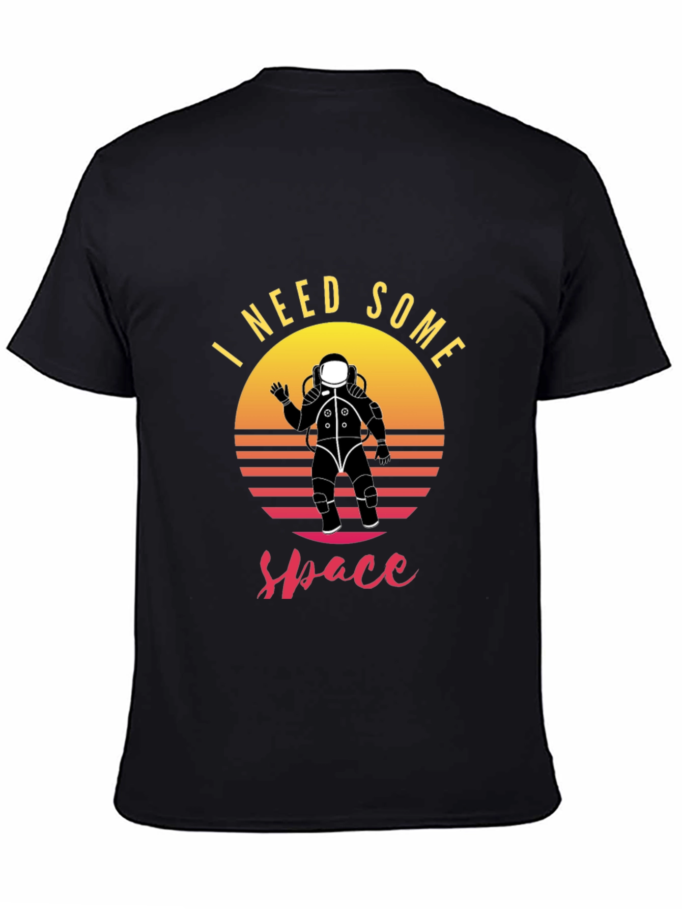 Black I Need Some Space T-Shirt - Astronaut Graphic Tee view 4