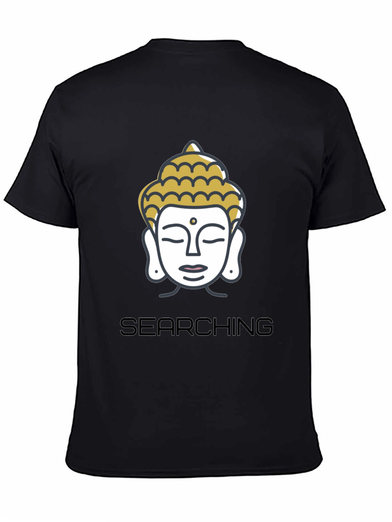 Black Searching Buddha Black Graphic Tee view 4