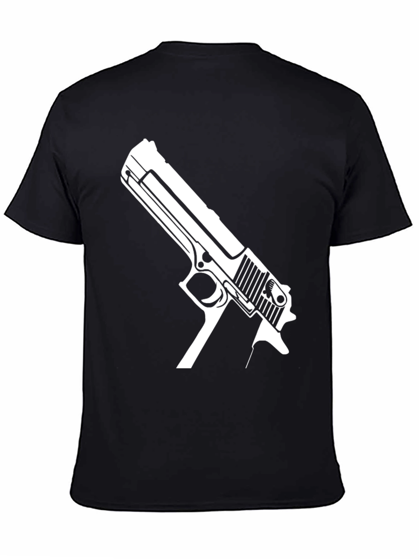 Black Gun Graphic Tee - Bold Black T-Shirt view 4