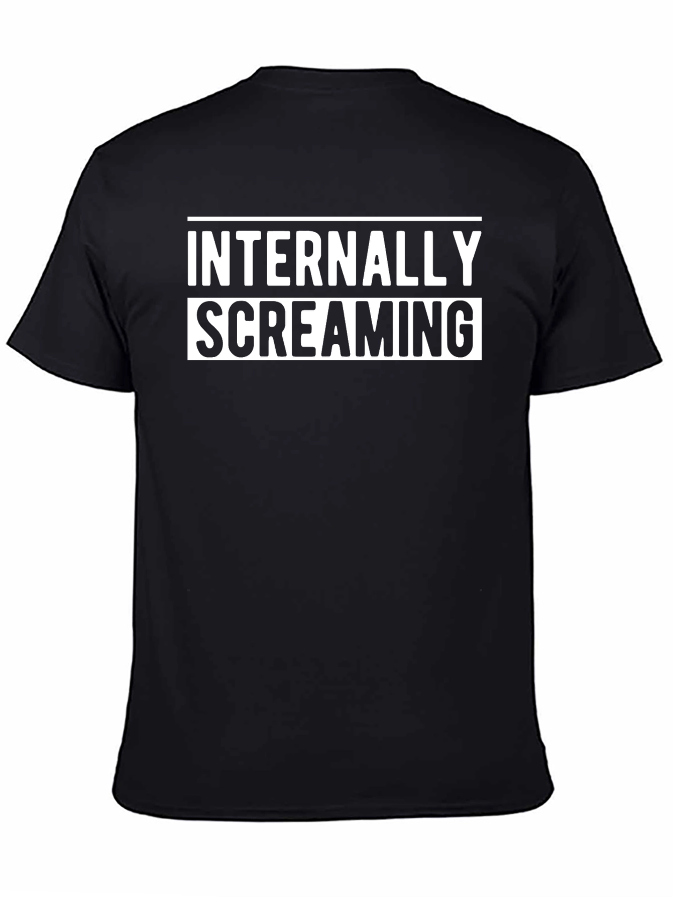 Black Internally Screaming Graphic Tee - Black Cotton Blend view 4