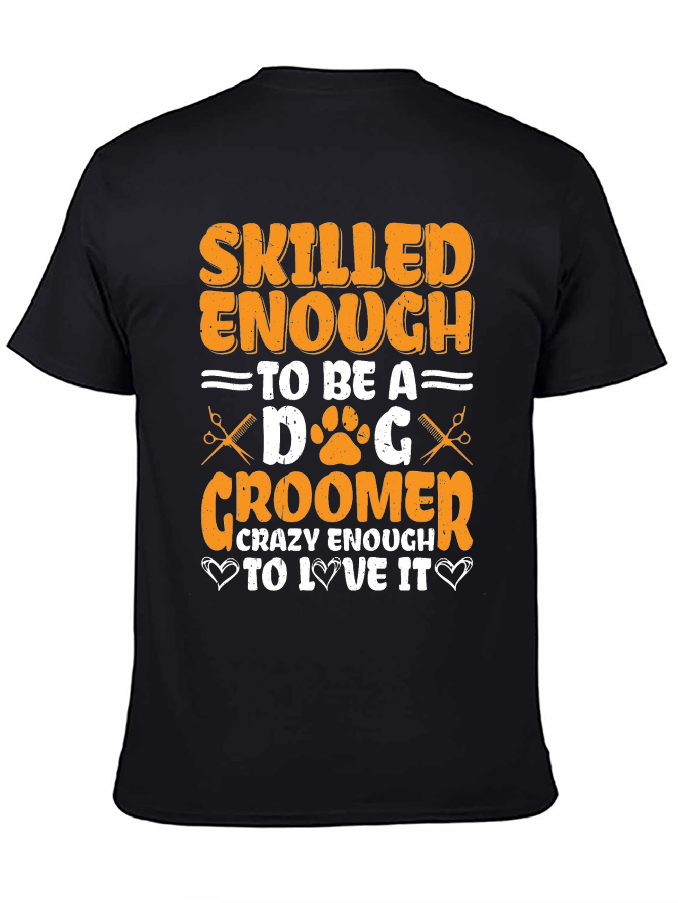 Black Skilled Dog Groomer T-Shirt - Unique Gift Idea view 4