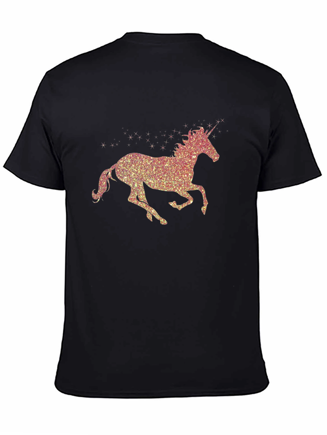Black Unicorn Sparkle T-Shirt - Men's Black Tee view 4