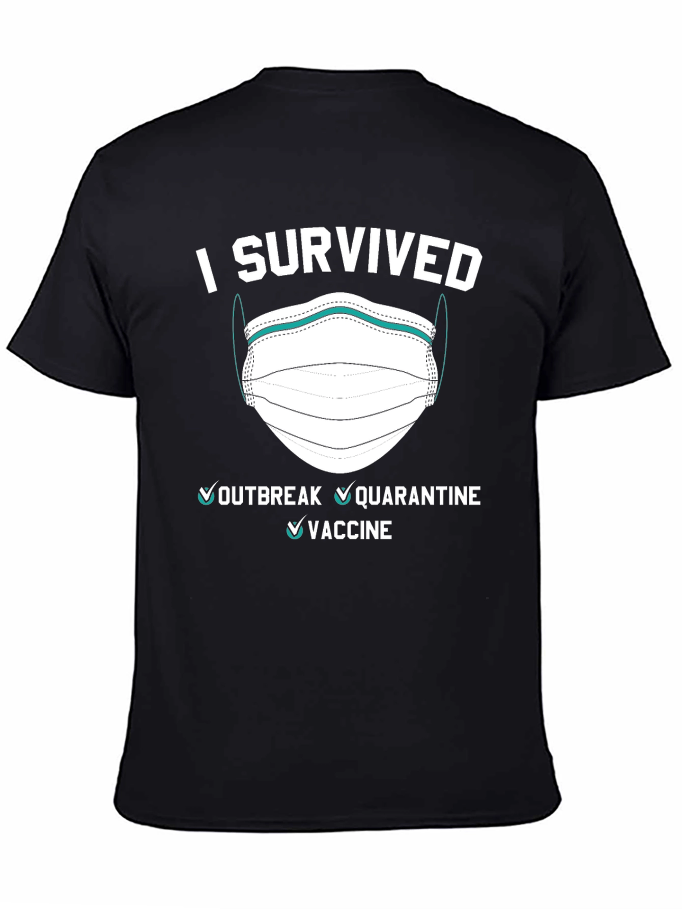 Black I Survived Pandemic T-Shirt view 4