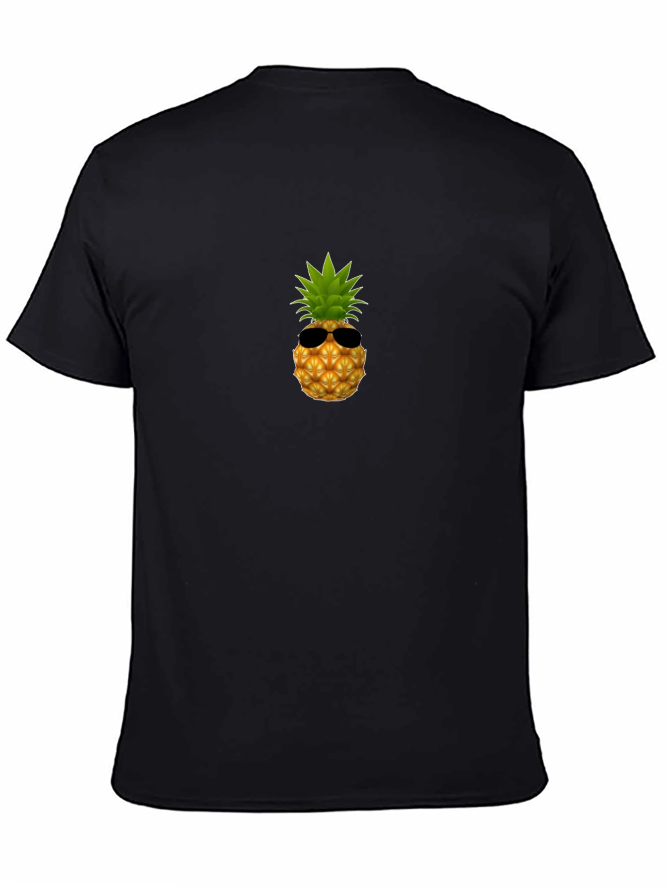 Black Cool Pineapple Graphic Tee - Black Cotton Shirt view 4