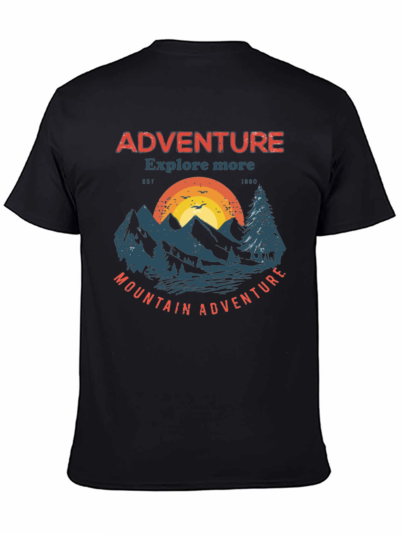 Black Adventure Mountain Graphic Tee view 4
