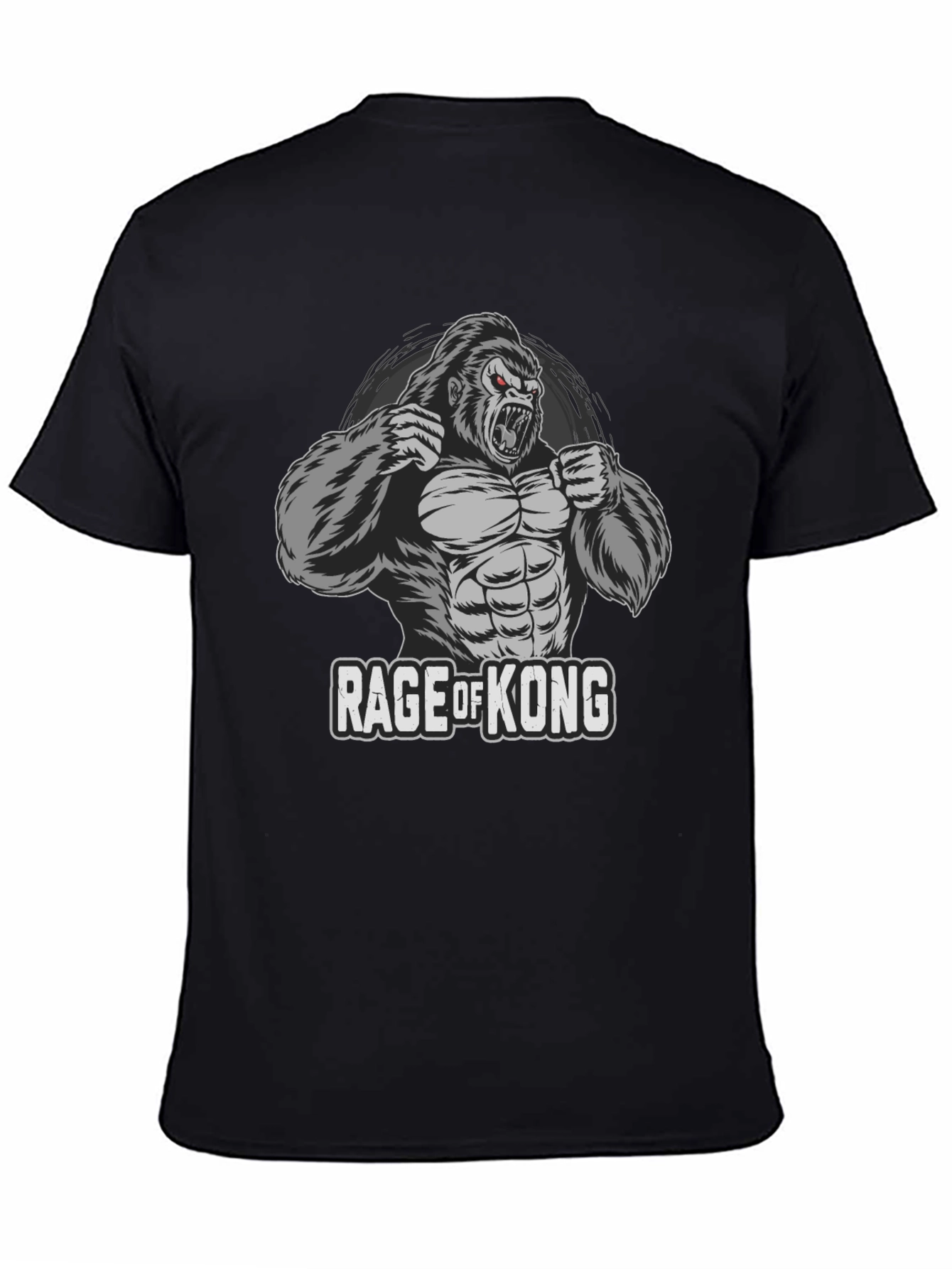 Black Rage of Kong Graphic T-Shirt - Fierce Gorilla Design view 4